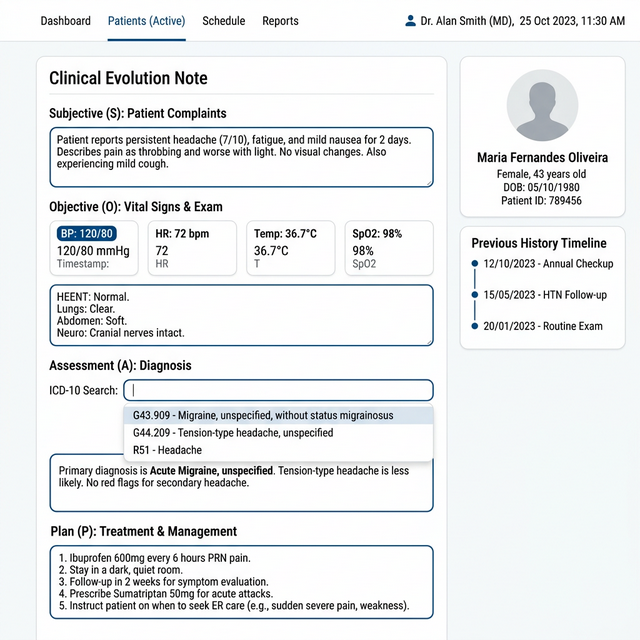 Evolución clínica en Documedic